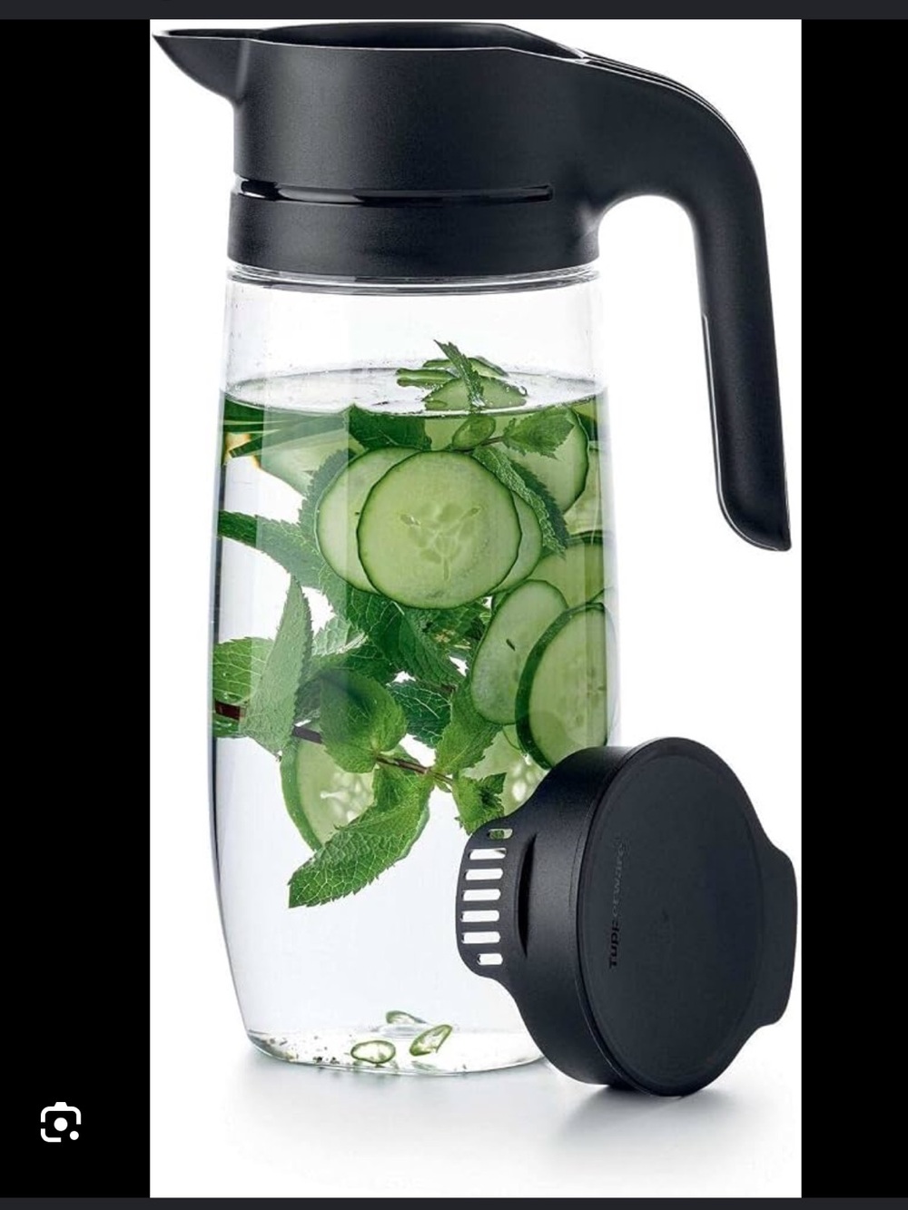 Tupperware Black and Clear Infusion Pitcher